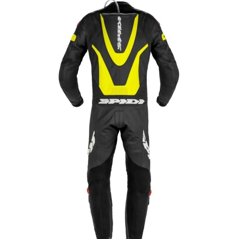 Tuta Intera In Pelle Spidi Laser Pro Perforated Nero Giallo Fluo