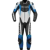 Tuta Intera In Pelle Spidi Sport Warrior Perforated Pro Bianco Blu