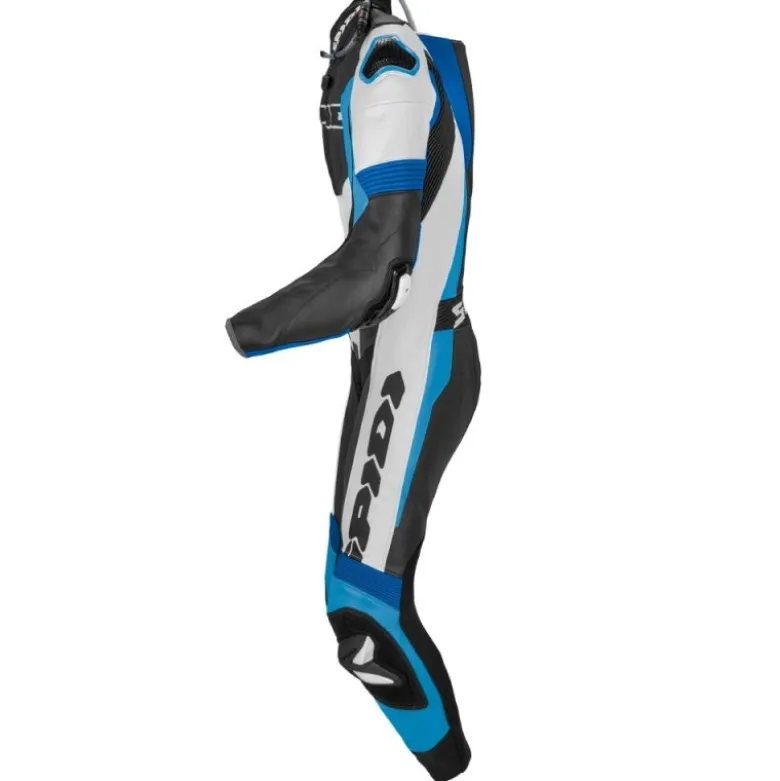Tuta Intera In Pelle Spidi Sport Warrior Perforated Pro Bianco Blu