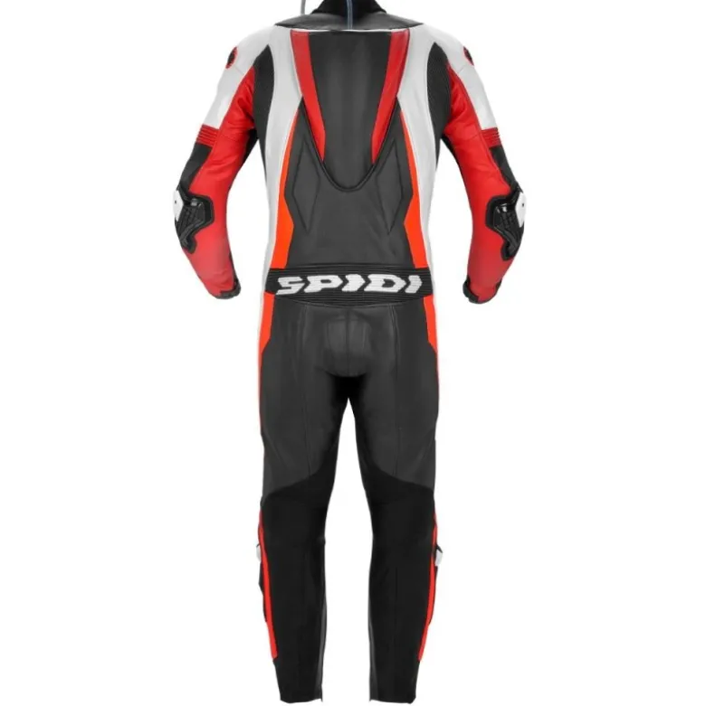 Tuta Intera In Pelle Spidi Sport Warrior Perforated Pro Nero Rosso
