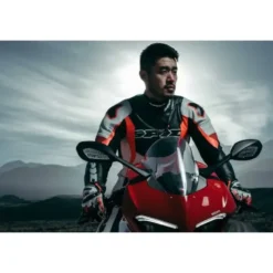 Tuta Intera In Pelle Spidi Sport Warrior Perforated Pro Nero Rosso