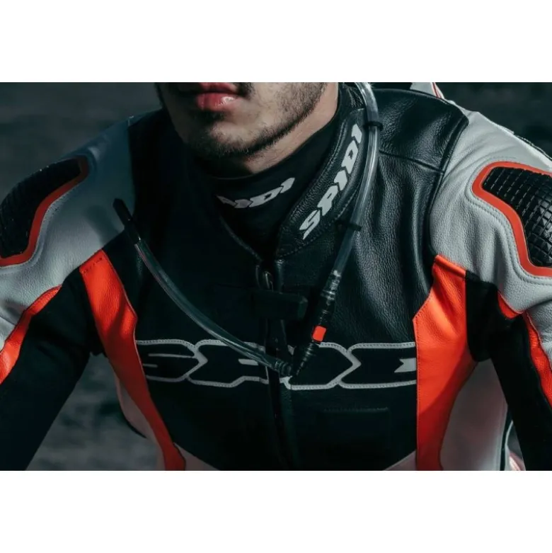 Tuta Intera In Pelle Spidi Sport Warrior Perforated Pro Nero Rosso
