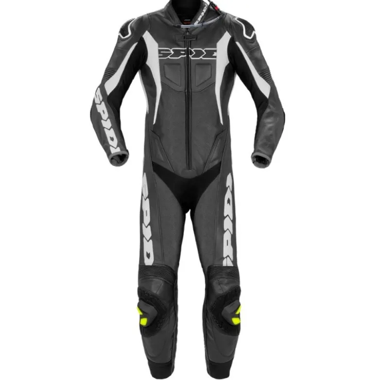 Tuta Intera In Pelle Spidi Sport Warrior Perforated Pro Nero Bianco