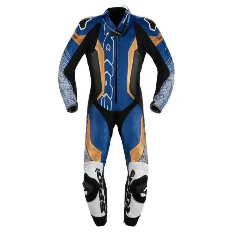 Tuta Intera In Pelle Spidi Supersonic Perforated Pro Blu Oro