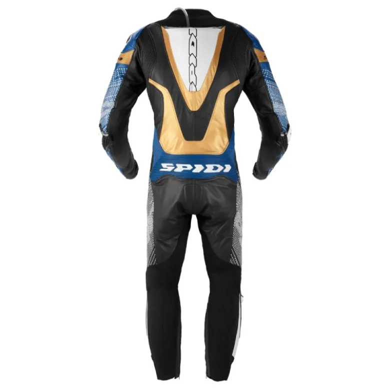 Tuta Intera In Pelle Spidi Supersonic Perforated Pro Blu Oro