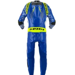 Tuta Intera In Pelle Spidi Track Wind Replica Evo Blu Giallo