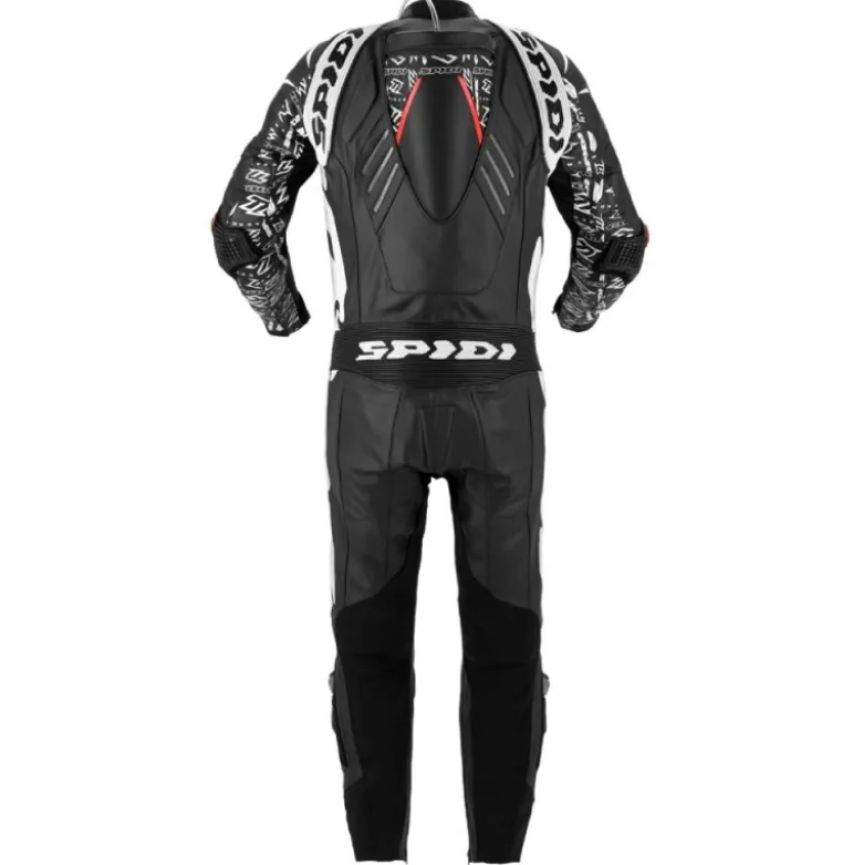 Tuta Intera In Pelle Spidi Track Wind Replica Evo Nero Bianco