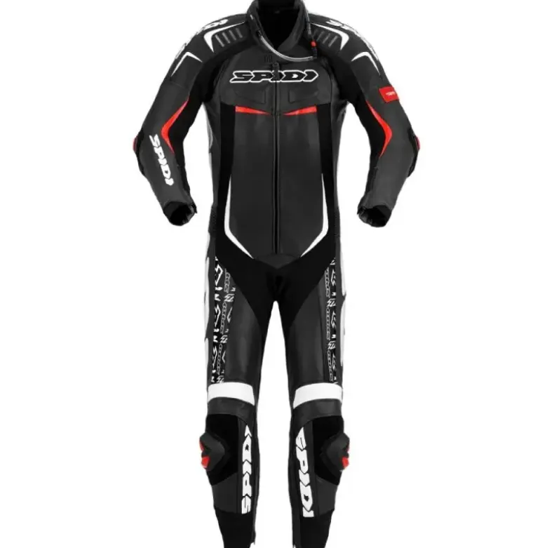 Tuta Intera In Pelle Spidi Track Wind Replica Evo Nero Bianco