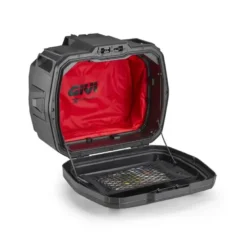 Valigia Givi Monokey X-Space Con Cover Effetto Alluminio Spazzolato Espandibile 27 / 36 Litri Nero