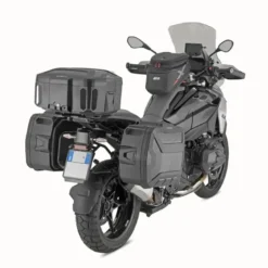 Valigia Givi Monokey X-Space Con Cover Effetto Alluminio Spazzolato Espandibile 27 / 36 Litri Nero