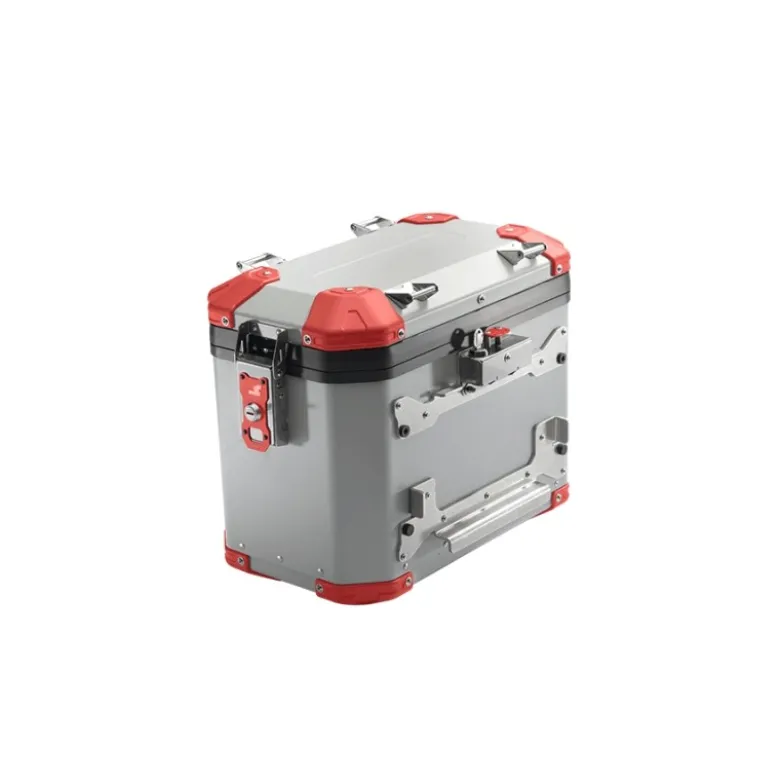 Valigia Laterale MyTech Model-x 48 Litri Grigio Angolari Rossi