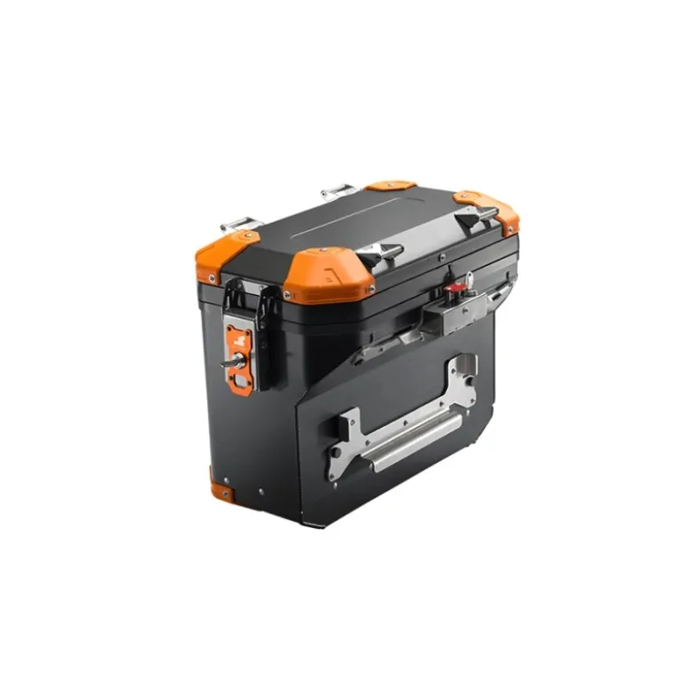 Valigia Laterale Scaricata MyTech Model-x 41 Litri Nero Angolari Arancioni