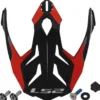 Visiera Spoiler Ls2 Per Casco Explorer MX701 Bianco Rosso Nero