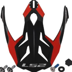 Visiera Spoiler Ls2 Per Casco Explorer MX701 Bianco Rosso Nero